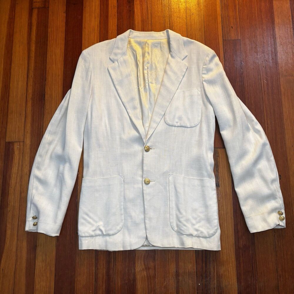 Vintage 50s Men's Palomino Sportswear Blazer Gold Crest Buttons Mid Century S